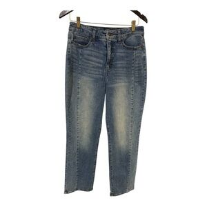 Scoop Womens Ultra High Rise Retro Jeans Size 8 Dark Wash Straight Leg Denim
